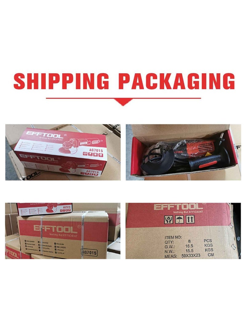 EFFTool طاحونة زاوية أداة كهربائية 780 واط طاحونة معدنية 11,000 دورة في الدقيقة عجلات القطع والطحن ومقبض جانبي احترافي - Image 4