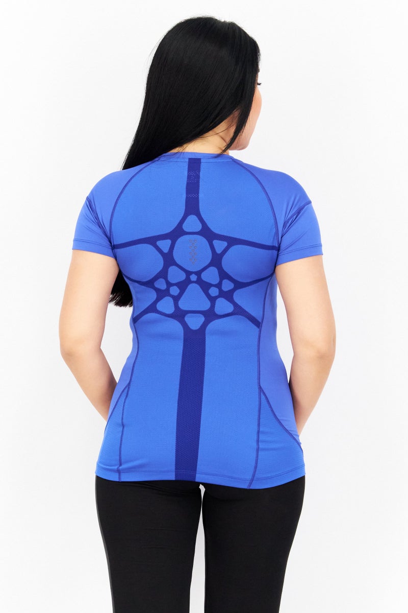 asics Women Sportswear Fit Short Sleeve Training T-Shirt, Blue - Image 3