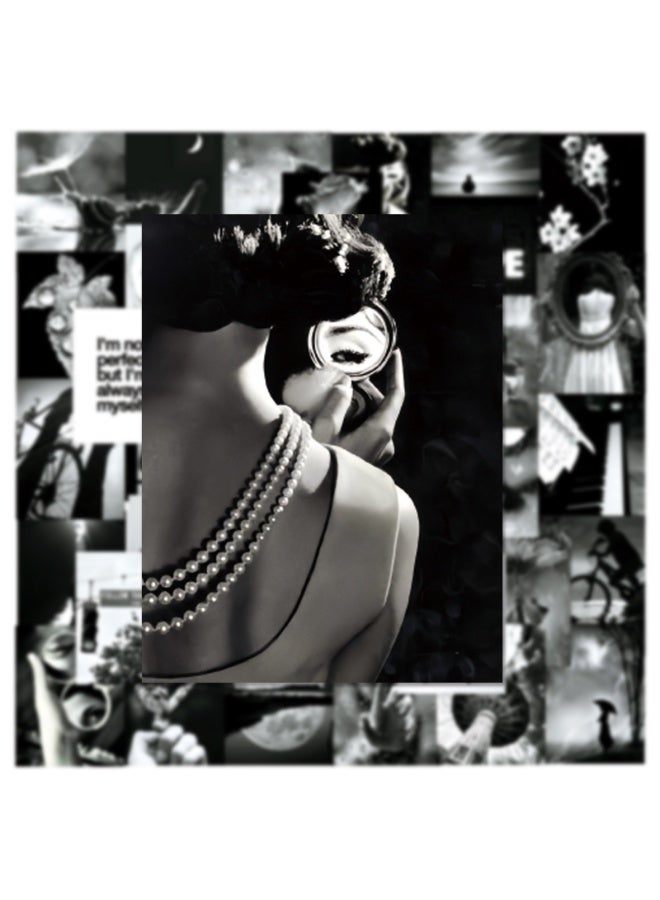 NIBEMINENT 50 Pcs Black And White Healing Deco Kit Waterproof Stickers, High Definition Printing Bright Colors, Suitable for Laptop Skateboard Luggage Water Bottle Guitar DIY - Image 3