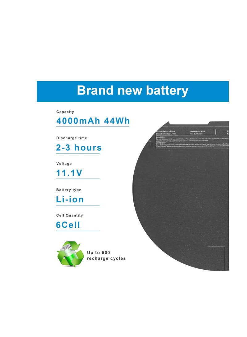 Terabyte بطارية CM03XL تناسب HP EliteBook 740 745 750 755 840 845 850 855 G1 G2، تناسب HP ZBook 14 15u، رقم القطعة: HSTNN-DB4Q HSTNN-L11C-5 HSTNN-LB4R 717376-001 CM03 CM03050XL بطارية لابتوب - Image 3