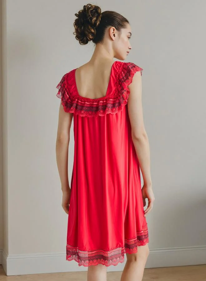 Splash FAV Lace Trim Bridal Night Dress with Thongs