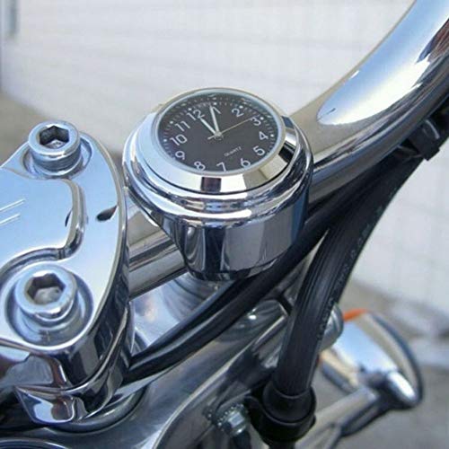 MASO 2pcs 7/8 Inch Motorcycle Handlebar Clock and Thermometer Universal Waterproof Motorcycle Handlebar Clock (Black) - Image 5