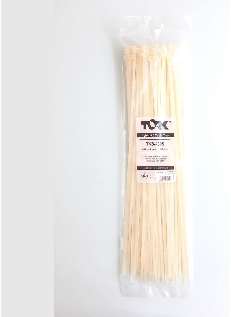 Tork White Cable Tie 4.8X430  - Image 1