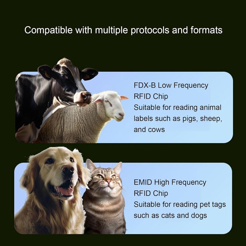 Luocute Multifunction BT Microchip Scanner, Pet Microchip Reader with Latest Operating System, 500 Records Data History Locally Available or Upload to PC Cell Phone PAD - Image 1