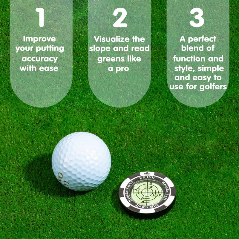 Prodigora SlopeMaster ProGreen Reader - Golf Ball Marker with High Precision Green Reading Aid Golf Accessories for Men Women(Black) - Image 2