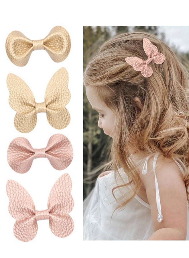 4 Pcs  Butterfly Hair Bows with Alligator Clips - Colorful and Safe Hair Accessories for Baby Girls, Toddlers, and Kids - Image 1