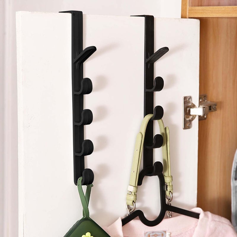 YILANJIN Pack of 2 Vertical Over Door Hooks for Hanging Clothes, Coats, Towels, and Bags - Image 3