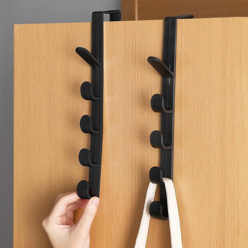 YILANJIN Pack of 2 Vertical Over Door Hooks for Hanging Clothes, Coats, Towels, and Bags - Image 4