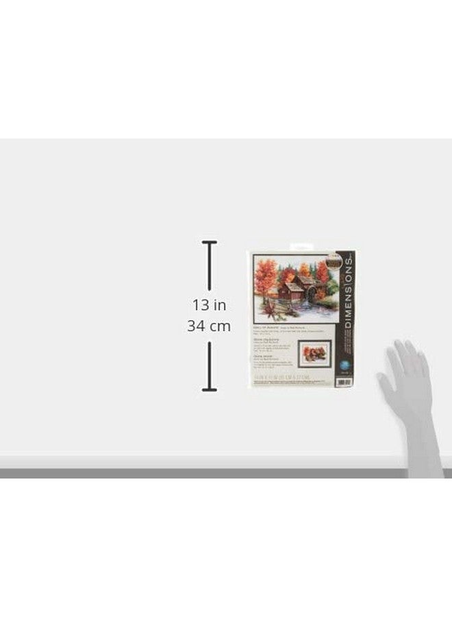 Dimensions 'Glory Of Autumn' Seasonal Counted Cross Stitch Kit, Ivory Aida, 14" X 11", 14 Count - Image 3