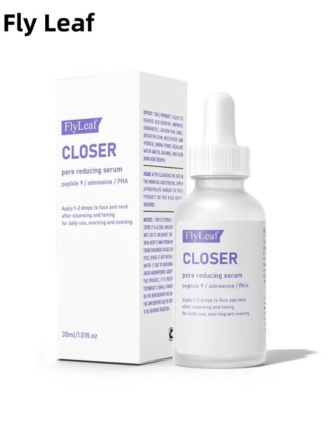 Fly Leaf Closer Serum | Pore Minimizer Serum | 9 Peptides, Vegan Collagen, Adenosine, PHA | Korean Pore Minimizer for Glass Skin, Anti-Aging, Hydration, Elasticity | 1.01 fl oz - Image 1