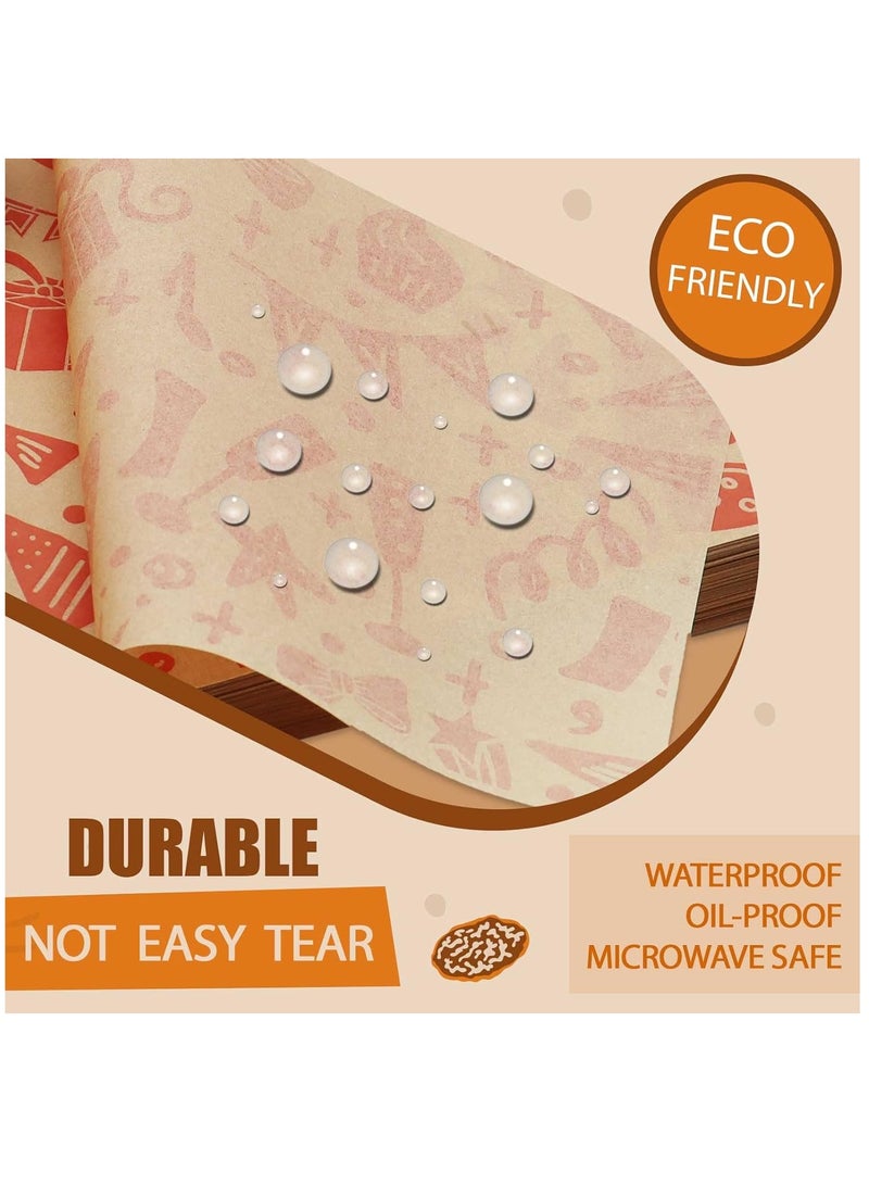 Excefore Food Paper Sheets 150Pack 25 × 35cm Paper Liners for Plastic Food Basket Deli Sandwich Wrappers Best Kraft Food Wrapping Paper Sheets for Picnic Festival Fair or BBQ - Image 2