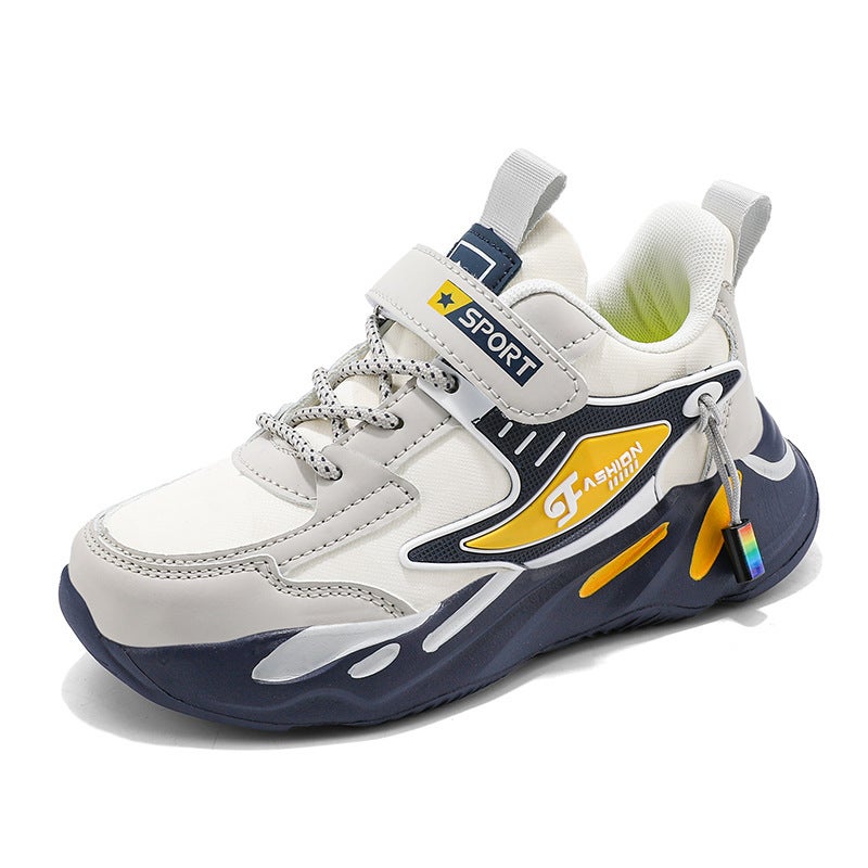 Boys' Trendy Spring And Mesh Breathable Versatile Solid Sole Dad Shoes Single Mesh Children'S Casual Shoes - Image 1