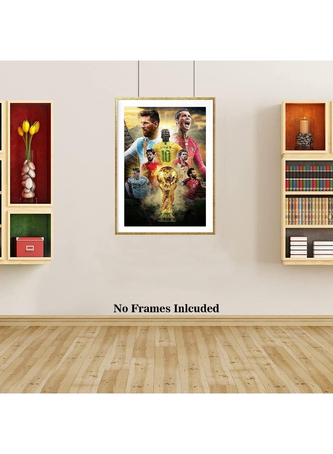 Home Trove World Cup Soccer Star Poster, Cristiano Ronaldo And Lionel Messi Canvas Poster  - Image 2