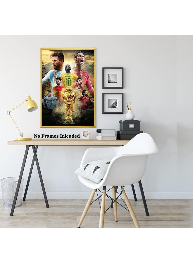 Home Trove World Cup Soccer Star Poster, Cristiano Ronaldo And Lionel Messi Canvas Poster  - Image 3