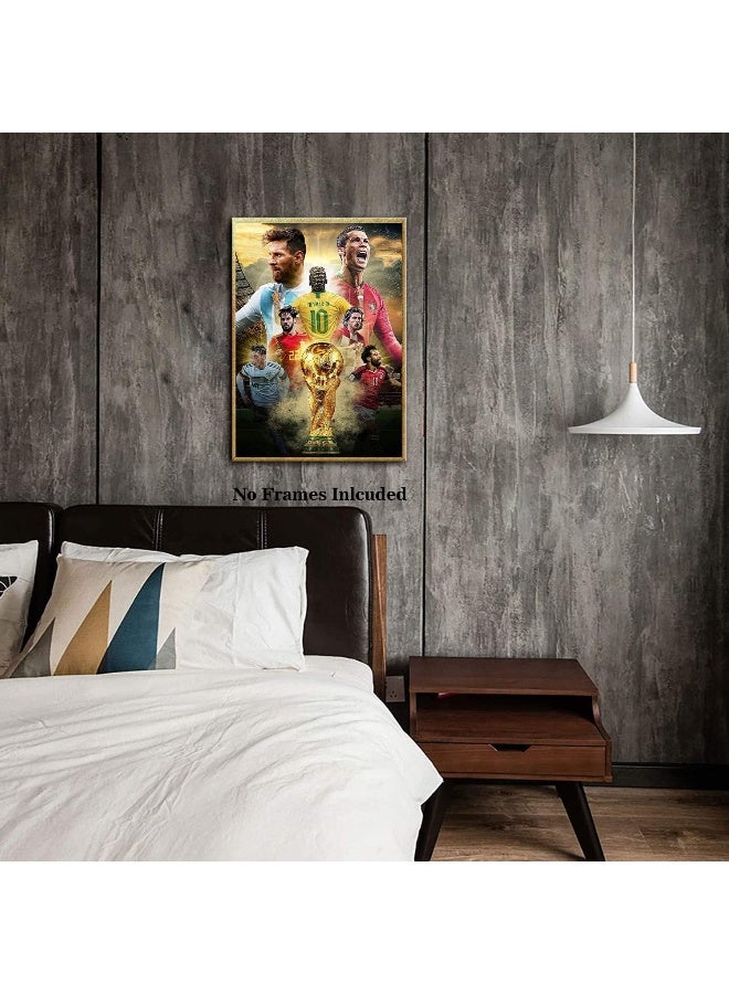 Home Trove World Cup Soccer Star Poster, Cristiano Ronaldo And Lionel Messi Canvas Poster  - Image 4