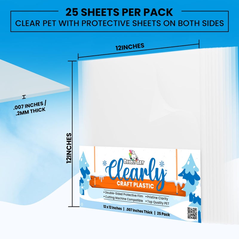 Bearly Art Clearly Craft Plastic - Crystal Clear Acetate Sheets for Crafts 12x12 - .007" - BPA Free - Compatible with Cricut and More - 25 Pack - Image 5