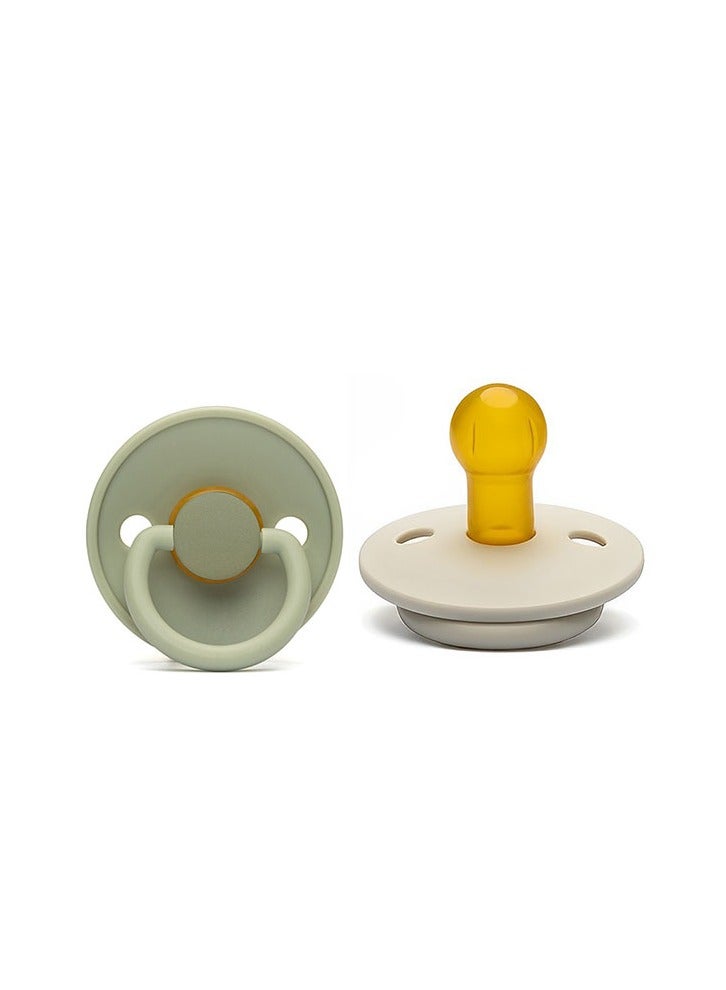 2 Pieces Portable Natural Latex Pacifier,Baby 0-12 Months - Image 1
