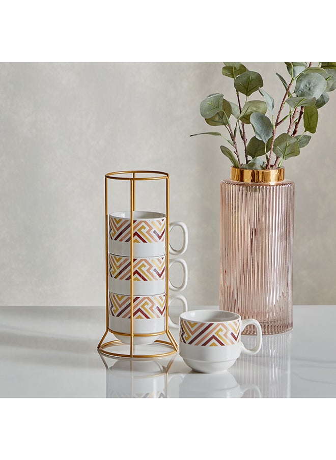 Home Box Vivid 4-Piece Mug Set with Stand  - Image 1