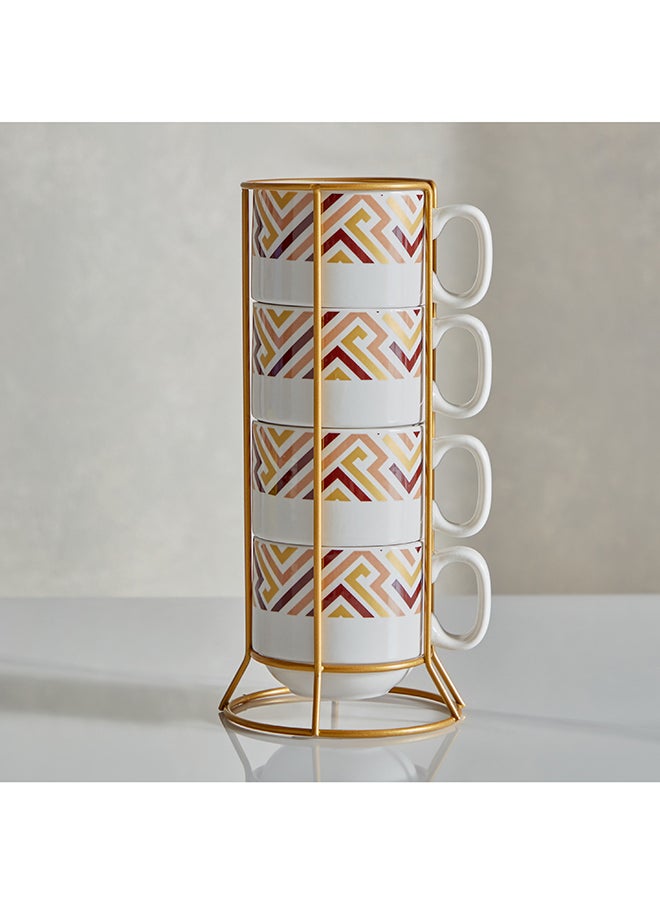 Home Box Vivid 4-Piece Mug Set with Stand  - Image 2