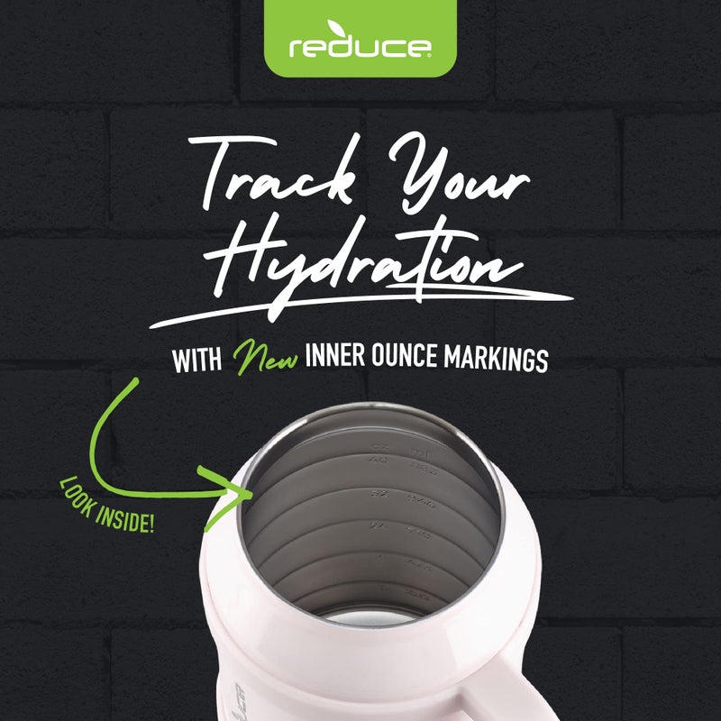 REDUCE Cold1 50 oz Reusable Mug Tumbler with Handle - Insulated Stainless Steel Water Bottle for Home  Office and Gym; Straw or Leakproof Flip Lid  Keeps Drinks Ice Cold All Day - Gloss Dark Web - Image 4