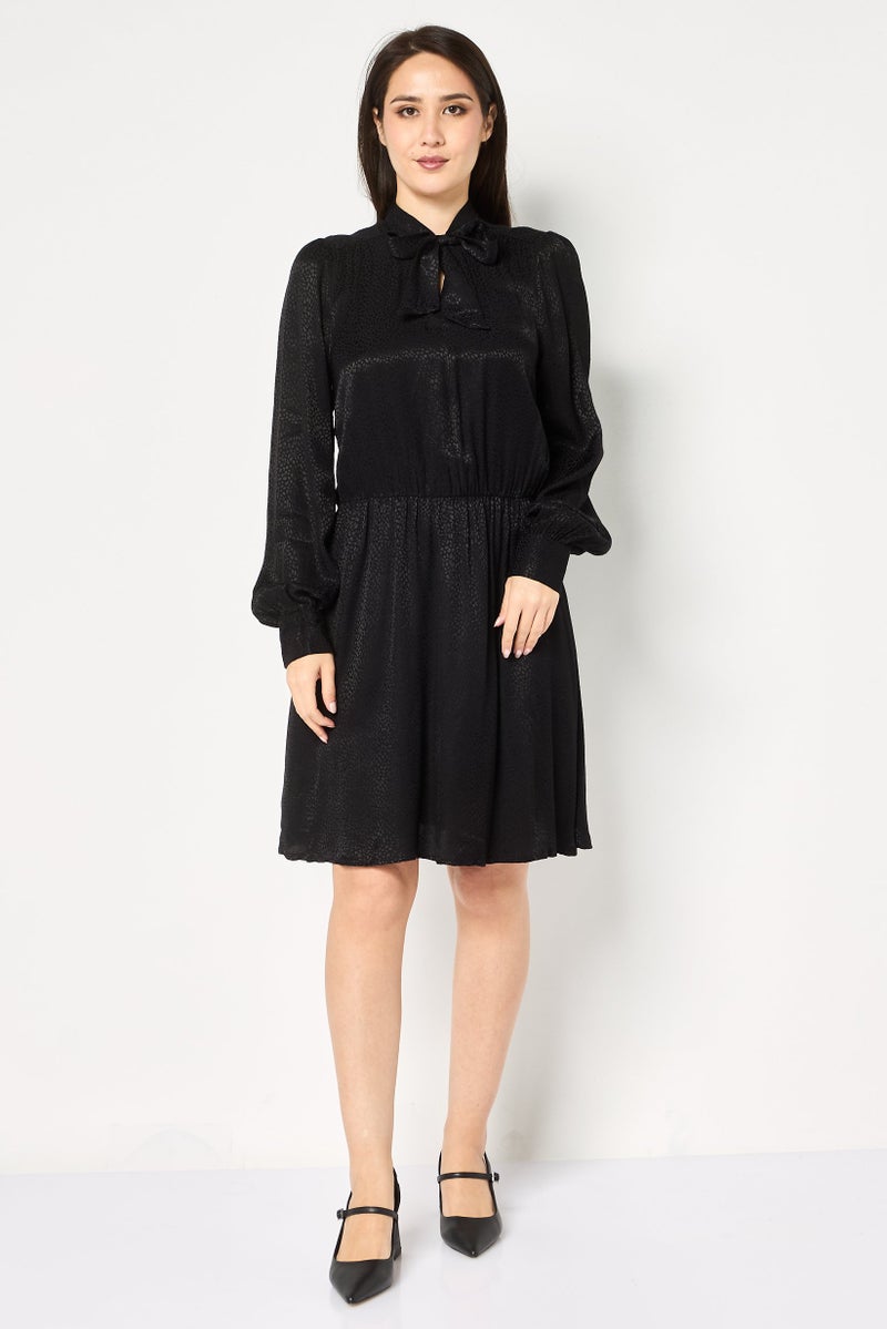 promod Women Allover Print Mini Dress, Black - Image 2