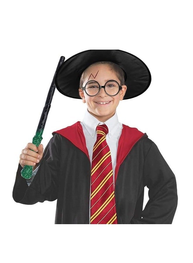 Harry Potter 8-Piece Harry Potter Gryffindor Wizard Cosplay Costume Set for Kids, Teens & Adults - Harry Potter Hogwarts Robe with Hat, Tie, Scarf, Glasses, Wand, Shirt & Pants, Full Halloween Role Play Outfit - Image 3