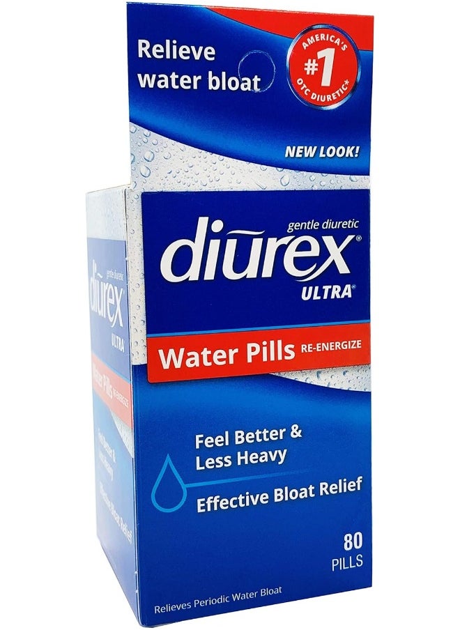 Diurex Ultra Re-Energizing Water Pills - Relieve Water Bloat - Feel Better & Less Heavy - 80 Count  - Image 1