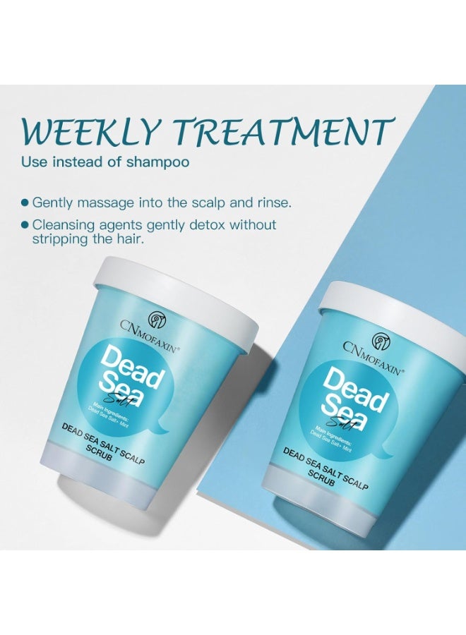 CNMOFAXIN Dead Sea Salt Scalp Scrub, Clarifying Scrub with Herbal Essences, Exfoliator for Oily Scalp, Dandruff & Build-Up Remover, Itchy Scalp Relief Hair Treatment, Nourishing Detox Hair Care - 280g - Image 4