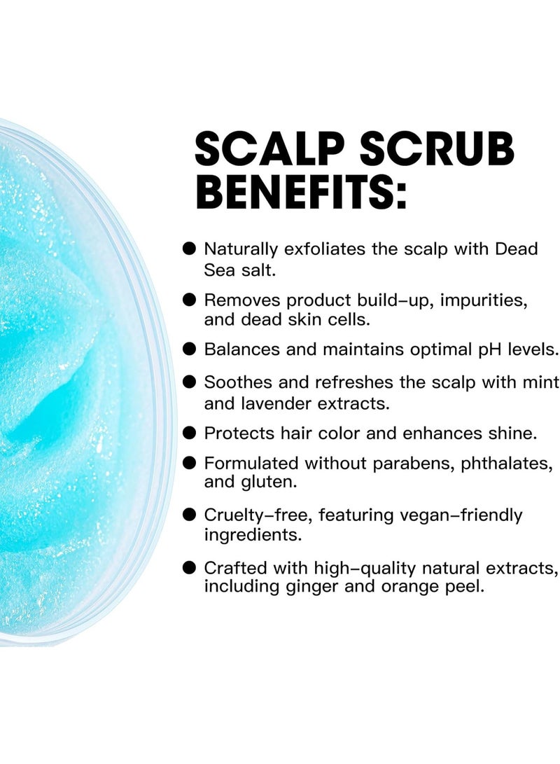 CNMOFAXIN Dead Sea Salt Scalp Scrub, Clarifying Scrub with Herbal Essences, Exfoliator for Oily Scalp, Dandruff & Build-Up Remover, Itchy Scalp Relief Hair Treatment, Nourishing Detox Hair Care - 280g - Image 3
