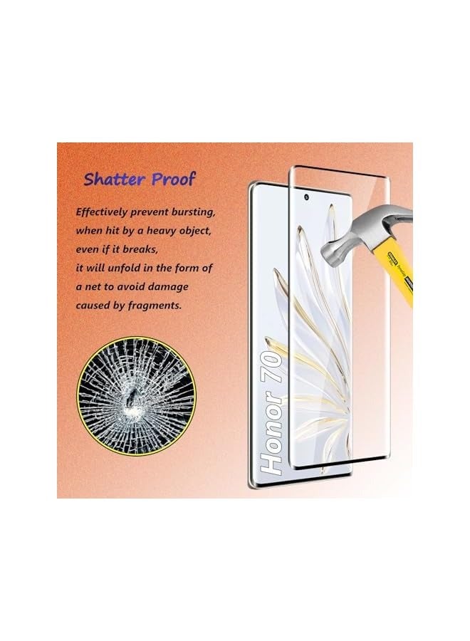 PROMASS [2+2 Pack] Tempered Glass Screen Protector compatible with Honor 70 and Camera, No Bubbles, 9H Hardness, Anti-Scratch, 3D Curved, HD Screen Protector for Honor 70 - Image 4