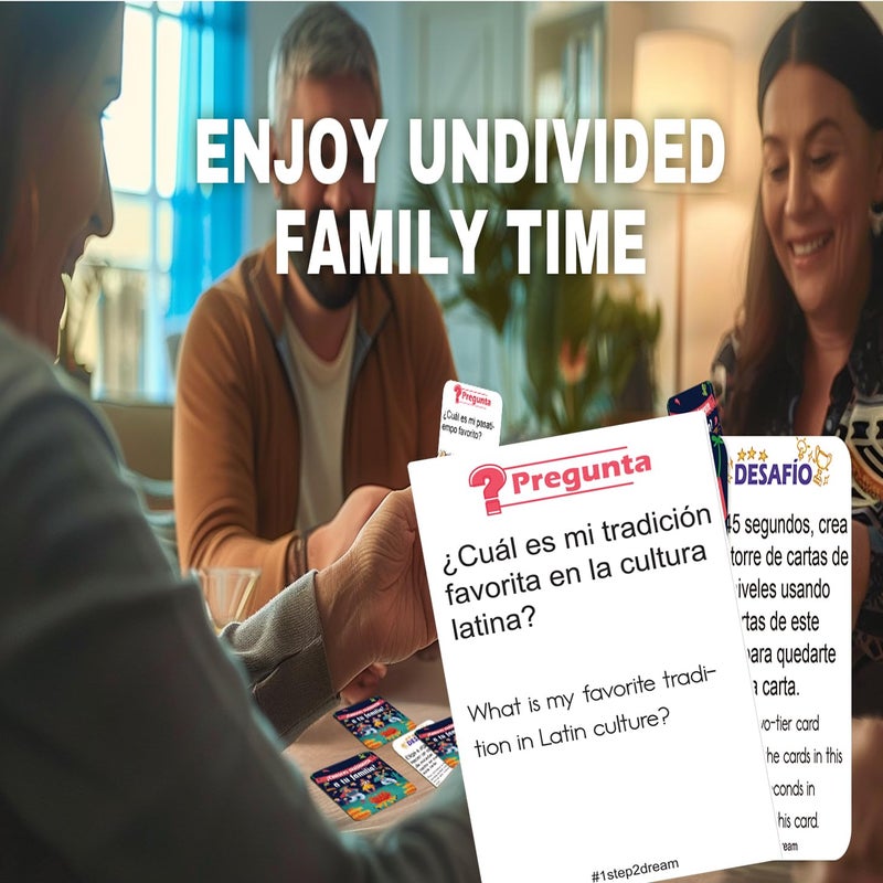 1step2dream Spanish Family Card Games | Fun Board Game for Family | Bilingual Conversation Starter for Party - Image 3