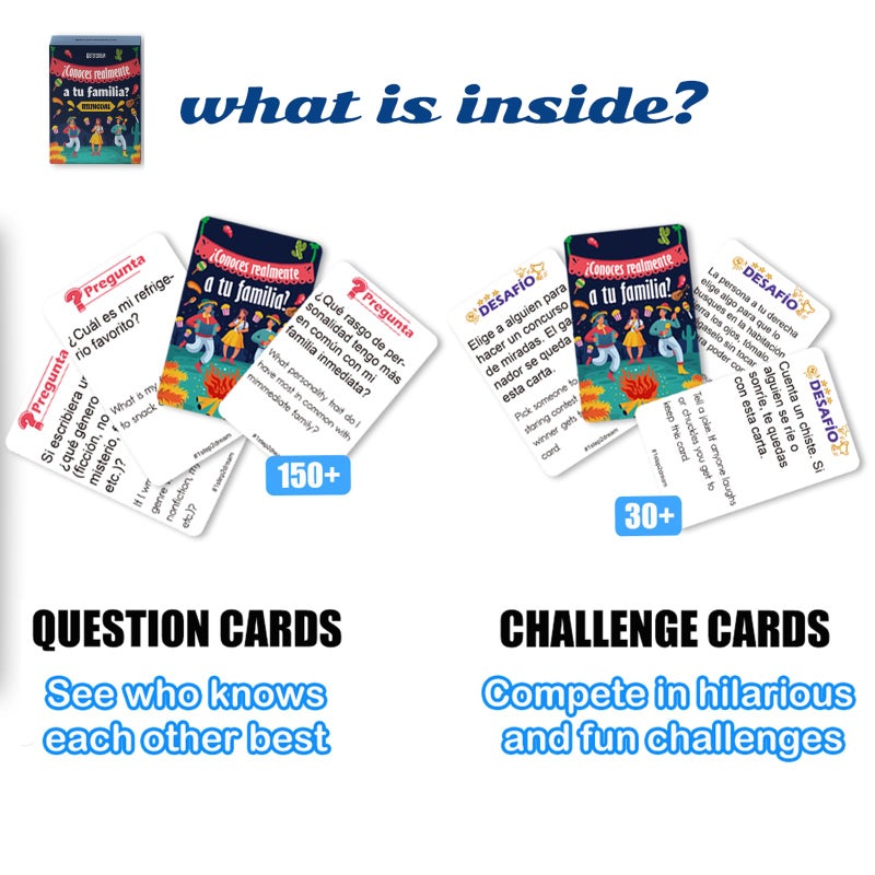 1step2dream Spanish Family Card Games | Fun Board Game for Family | Bilingual Conversation Starter for Party - Image 2