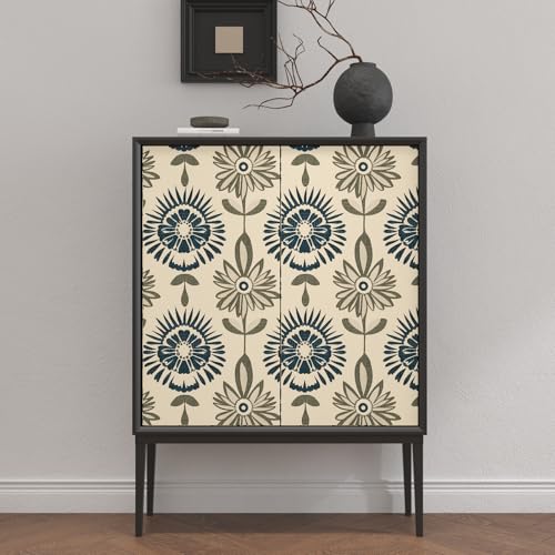 BOKEBEVE Beige Boho Wallpaper Peel and Stick Floral Contact Paper Symmetry Removable Self Adhesive for Walls Backsplash Shelf Liner Cabinet 17.5 x 118In - Image 5