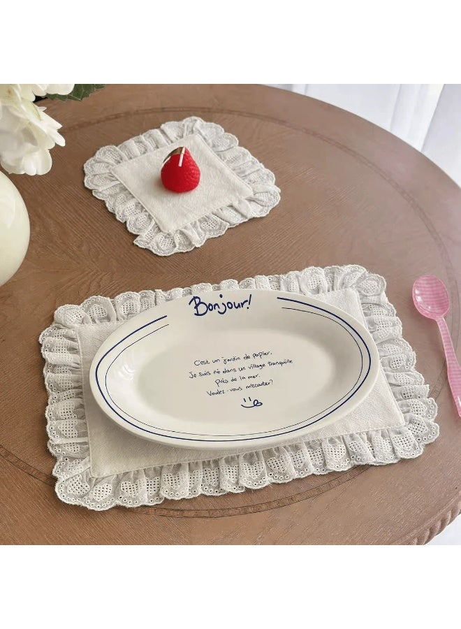 Korean Ins Style Heart Lace Small Napkin Placemat, Multi-Purpose Dust Cover Cloth For Food Photography - Image 2