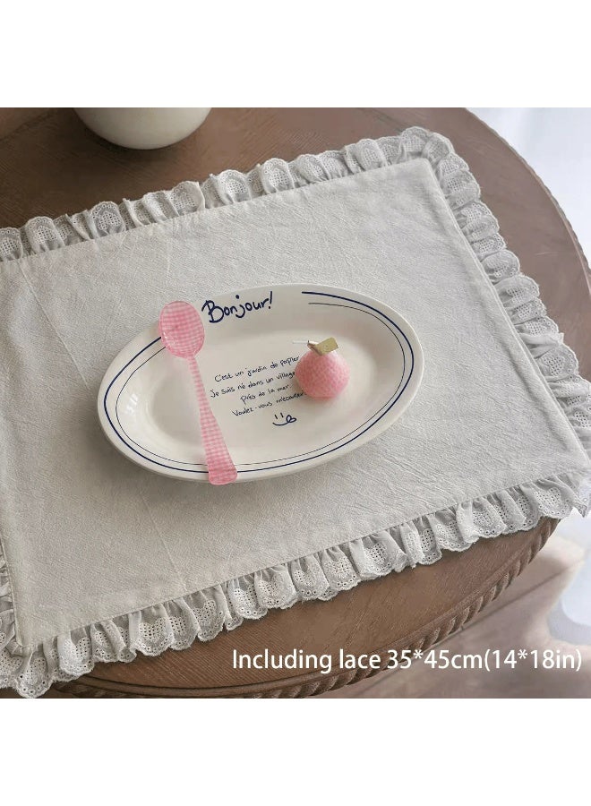 Korean Ins Style Heart Lace Small Napkin Placemat, Multi-Purpose Dust Cover Cloth For Food Photography - Image 4