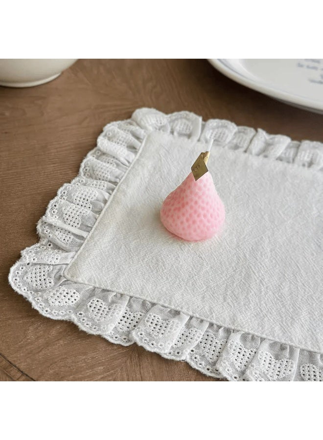 Korean Ins Style Heart Lace Small Napkin Placemat, Multi-Purpose Dust Cover Cloth For Food Photography - Image 1