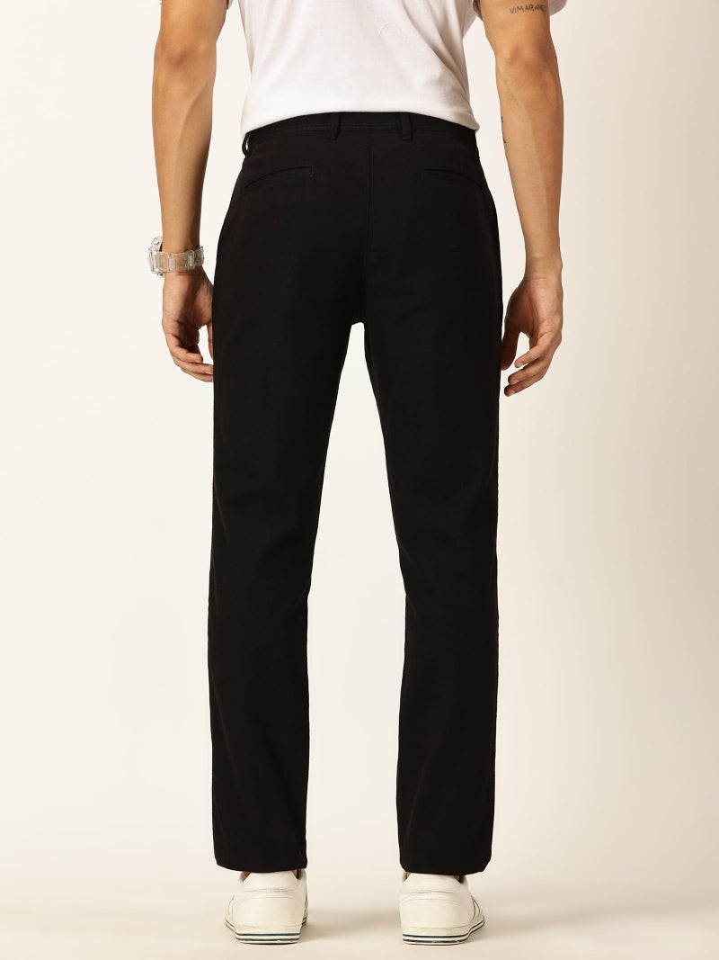 Thomas Scott Men's Mid-Rise Cotton Linen Smart Chino Trouser (Black, 34) - Image 4