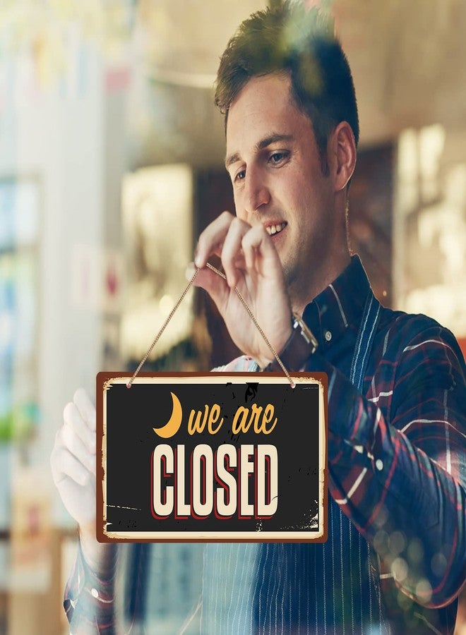 WhatSign لافتات WhatSign مزدوجة الجوانب مفتوحة/مغلقة - لافتات ساعات العمل مقاس 12 بوصة × 6 بوصات للنافذة/الباب - Image 4