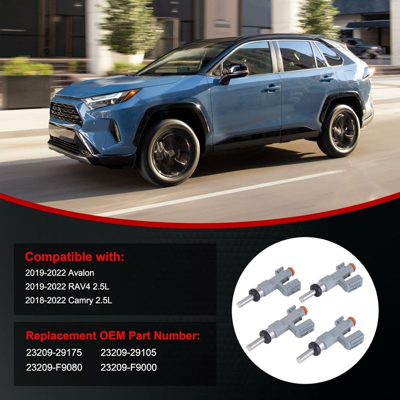 dehateo مجموعة حقن الوقود مكونة من 4 لسيارات أفالون وRAV4 من 2019 إلى 2022، وكامري 2.5L من 2018 إلى 2022 - Image 4