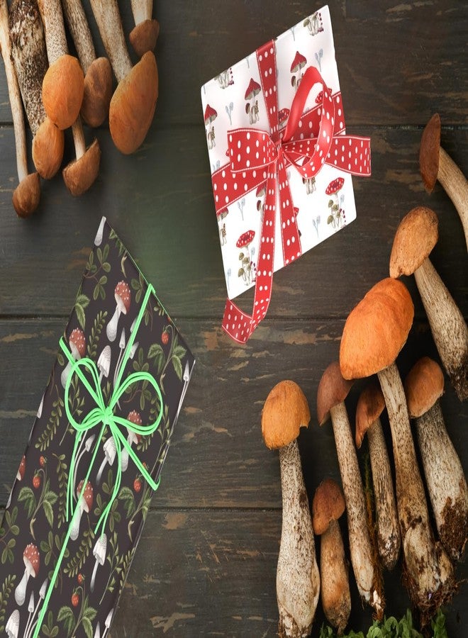 ZINTBIAL Mushroom Wrapping Paper for Kids Adults- Black White Funny Plant Gift Packaging for Spring Easter Holiday - 20 x 29 Inches, 8 Folded Sheets, Easy to Store… - Image 5