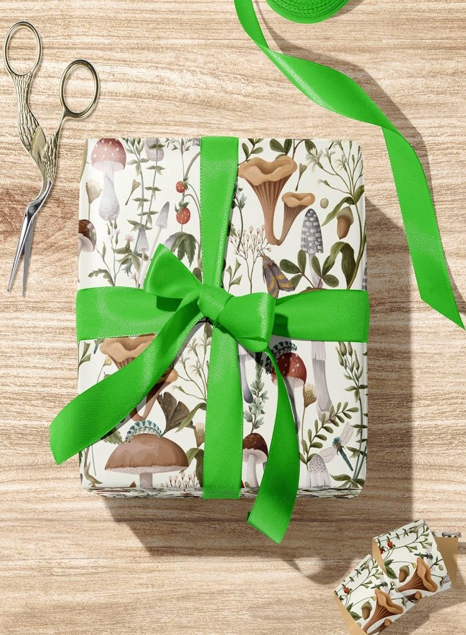 ZINTBIAL Mushroom Wrapping Paper for Kids Adults- Black White Funny Plant Gift Packaging for Spring Easter Holiday - 20 x 29 Inches, 8 Folded Sheets, Easy to Store… - Image 4