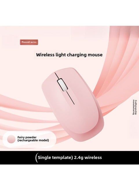 Wireless Mouse Bluetooth Rechargeable Silent Silent Students Office Workers Office Notebook Desktop Computer Universal-Color:Fairy Pink + Rechargeable Version [free Cute Mouse Pad* Sticker] - Official Authentic [2-year Warranty]
