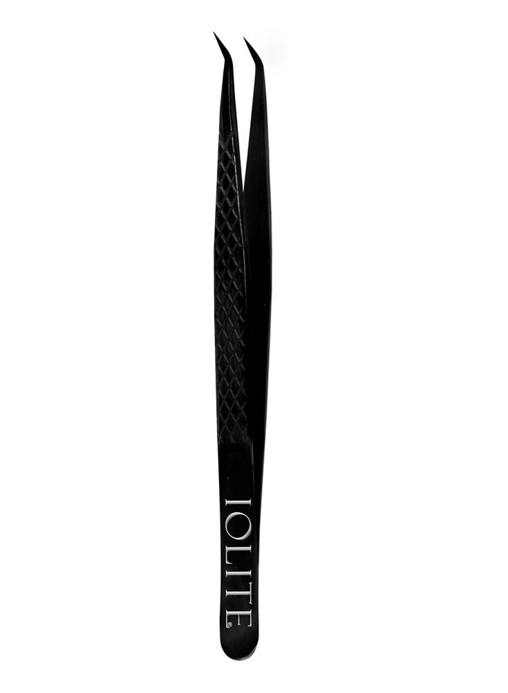 IOLITE Lash Tweezers Professional Stainless Steel Curved Precision Tweezer For Eyelash Extensions Volume Lashes Electronics Laboratory Work Jewelry Making Crafting Soldering 2D 3D False Lashes Nail Art - Image 2
