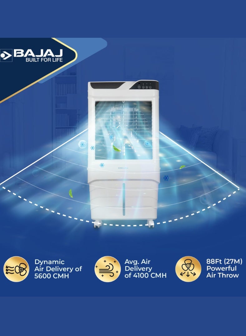 Bajaj Shield Series Elevate 90 Litres Digi Air Cooler – Digital Control Panel, Remote Operated Desert Cooler with Honeycomb Pads, Ice Chamber, Inverter Compatible, Energy Efficient Cooling for Large Spaces 480160 WHITE - Image 2