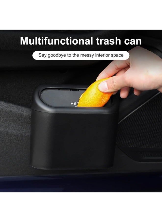 Car Trash Can, Universal Portable Car Trash Can with Lid, Hanging Trash Can for Storage and Organization, Easy to Open Multi-Use (Multicolor) - Image 4