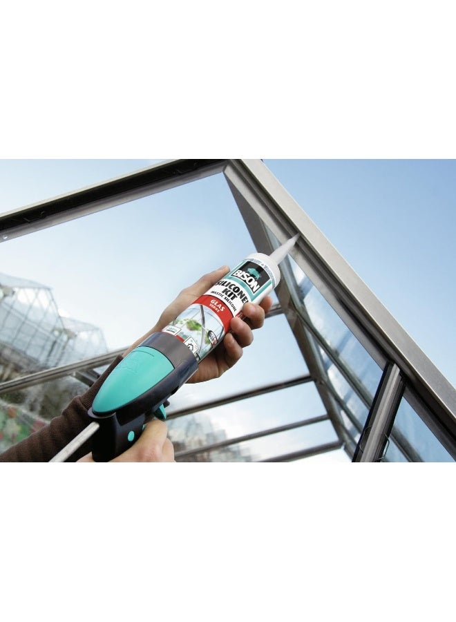 Bison Silicone Glass Transparent 280ml  Waterproof, UV-Resistant Silicone for Glass & Window Sealing - Image 2