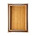 Comfify Modern Bamboo Serving Trays with Handle Ã¢â‚¬â€œ Set of 2 Wooden Trays that Nest Ã¢â‚¬â€œ Large and Small Tray - Image 2