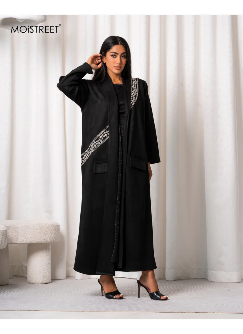Moistreet Handmade Suede Shamua Abaya