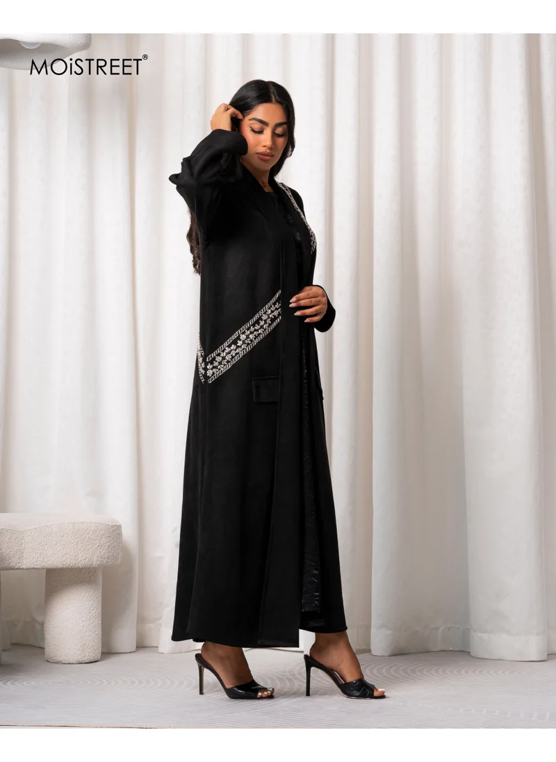 Moistreet Handmade Suede Shamua Abaya