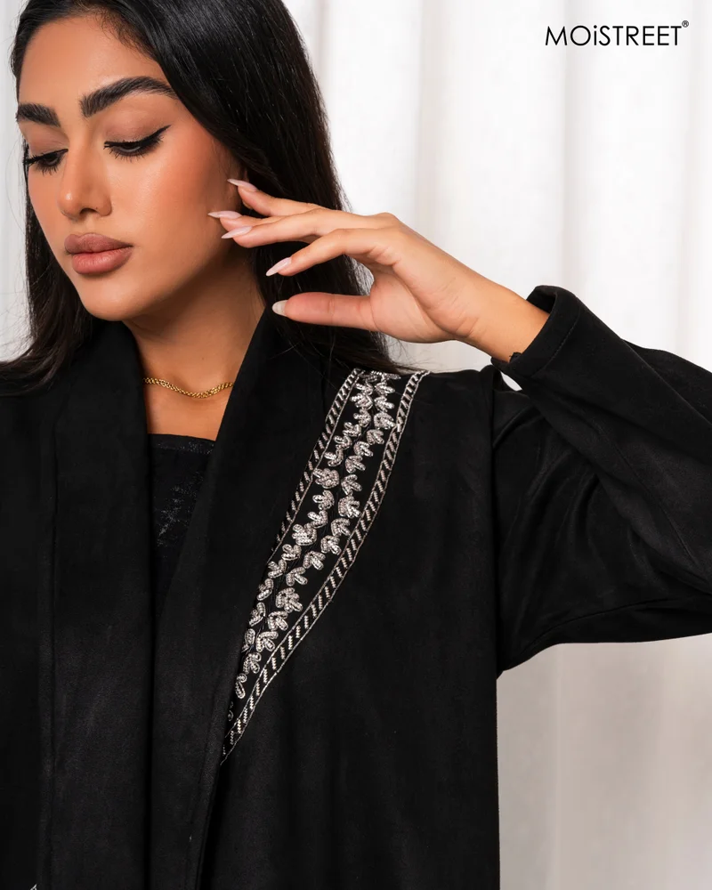 Moistreet  MOiSTREET Handmade Suede Chamois Abaya for Women | Best Price UAE